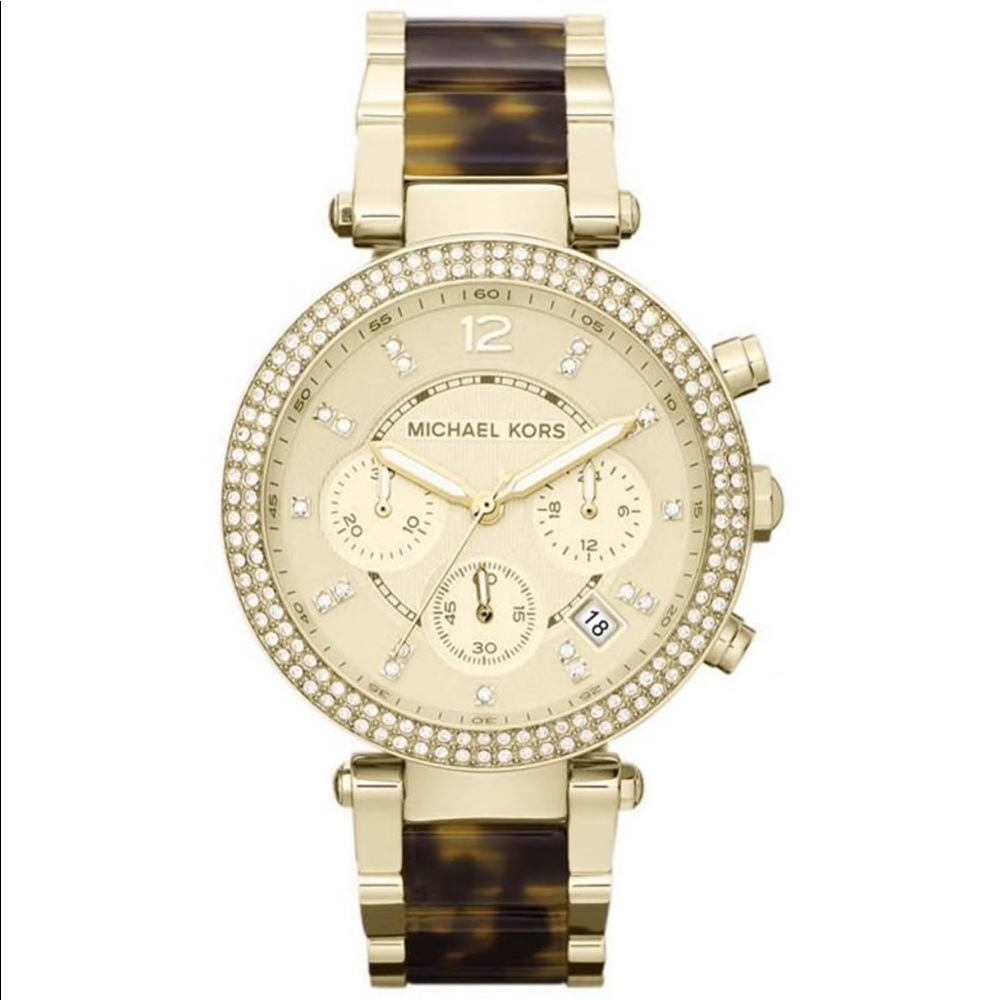 Michael Kors Parker Goldtone Tortoise Watch